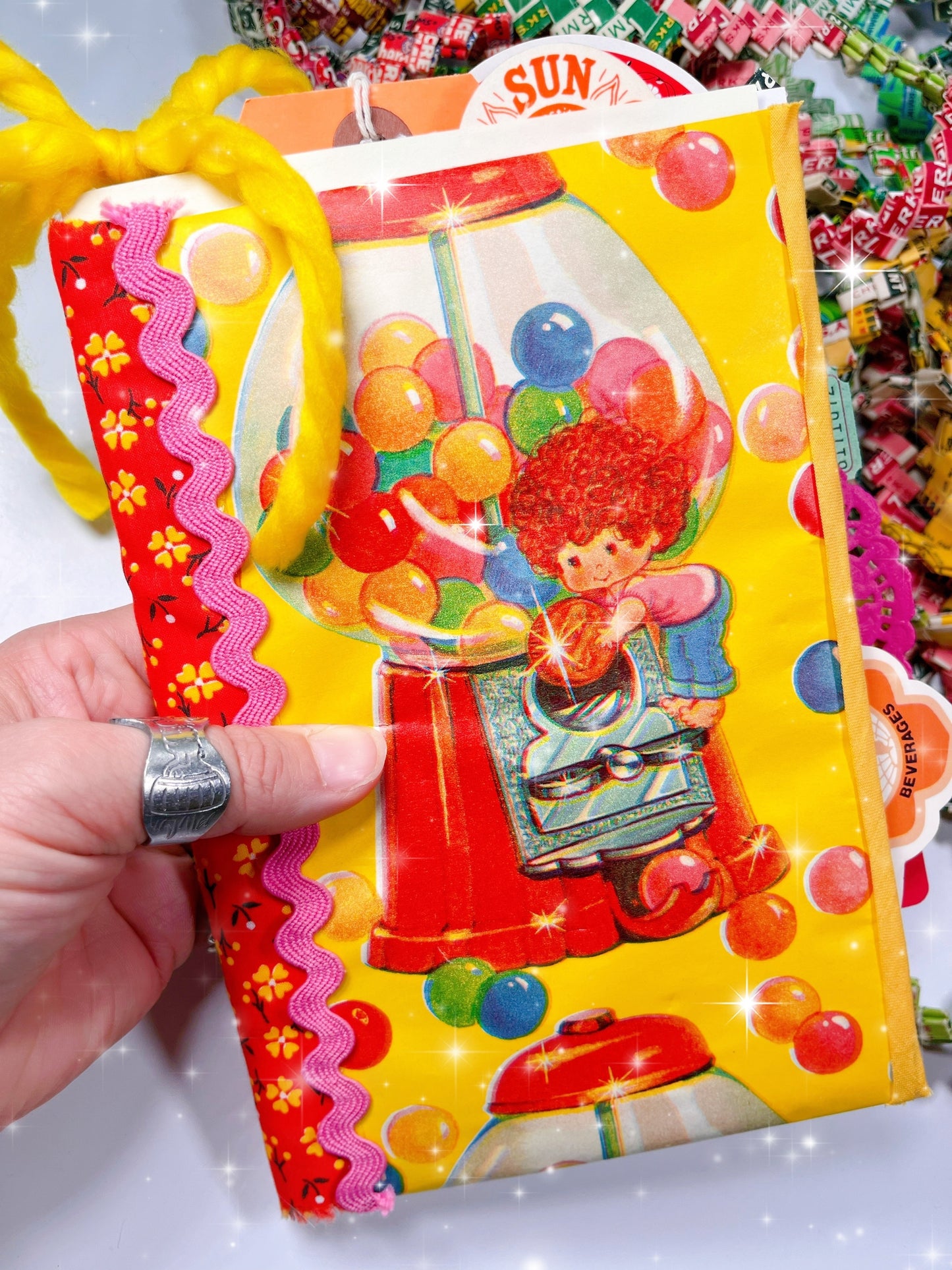 Vintage Summer Gumball handmade journal
