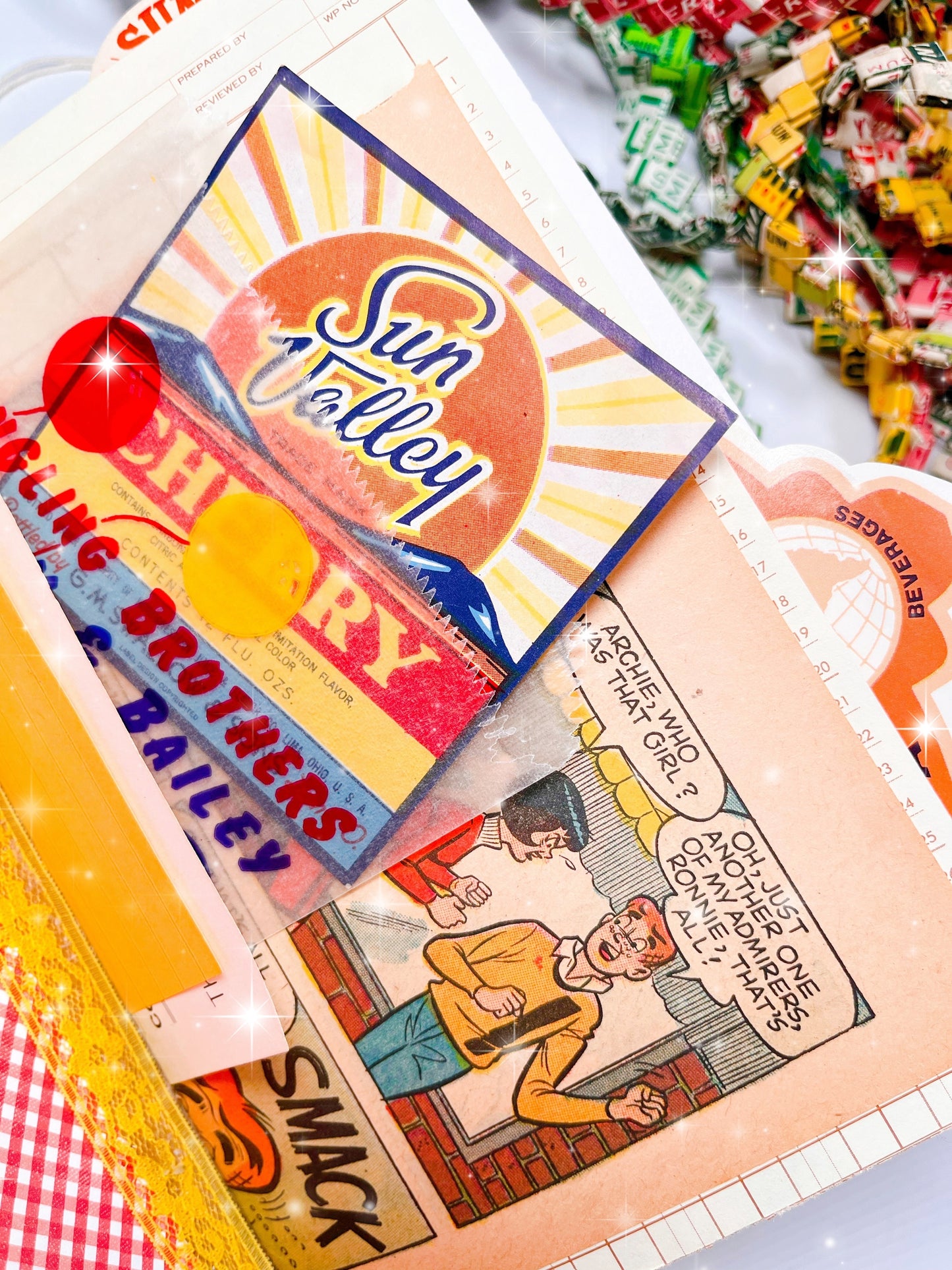 Vintage Summer Gumball handmade journal