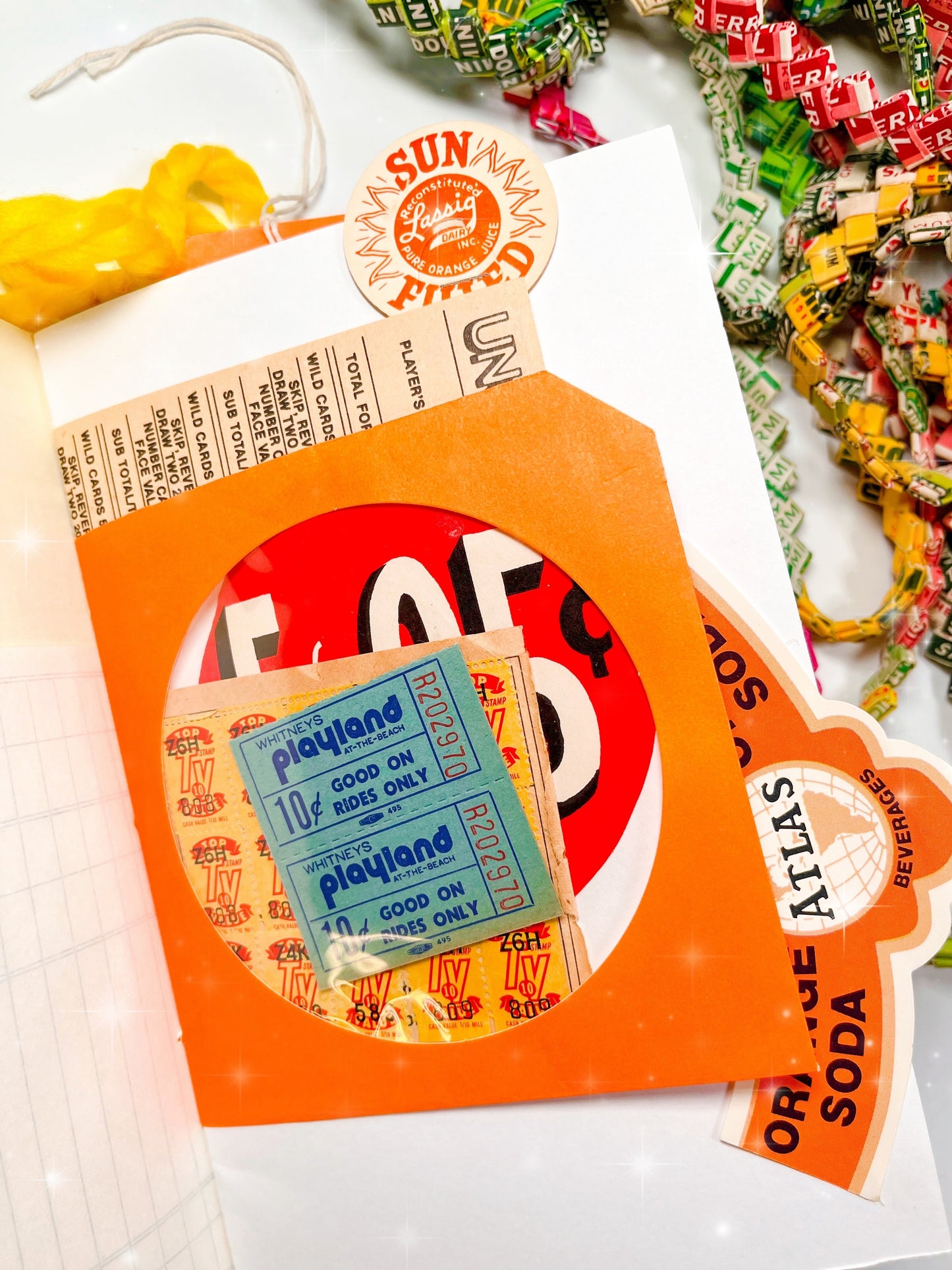 Vintage Summer Gumball handmade journal