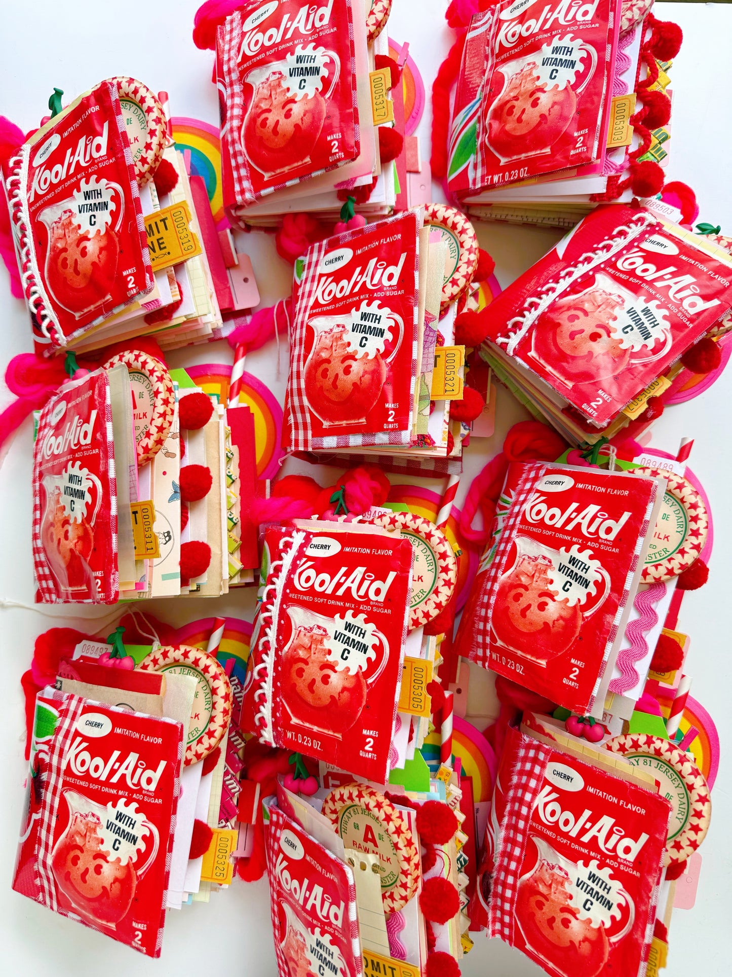 Vintage cherry Kool Aid packet handmade journal