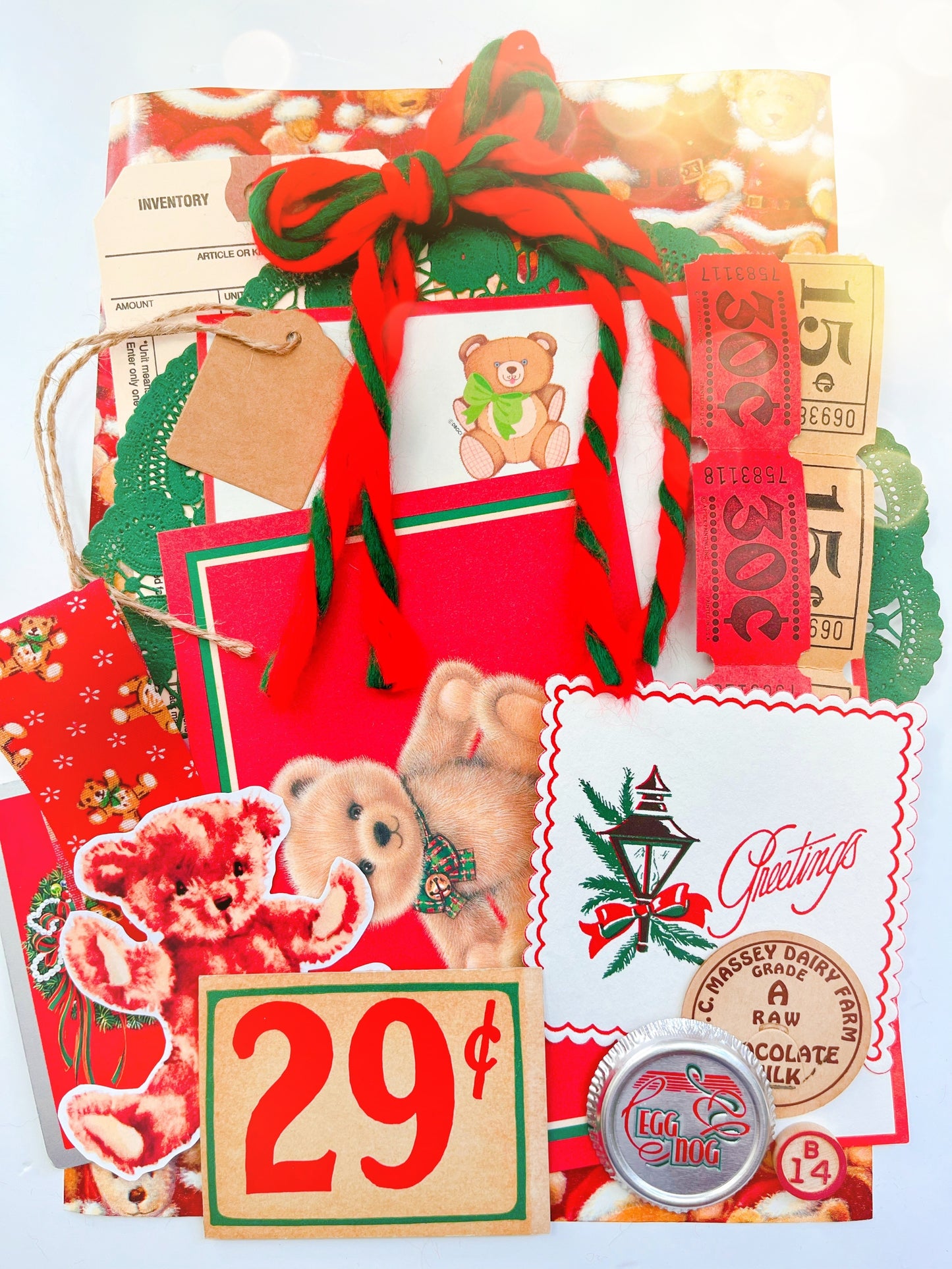 Vintage Teddy Bear Christmas ephemera collection