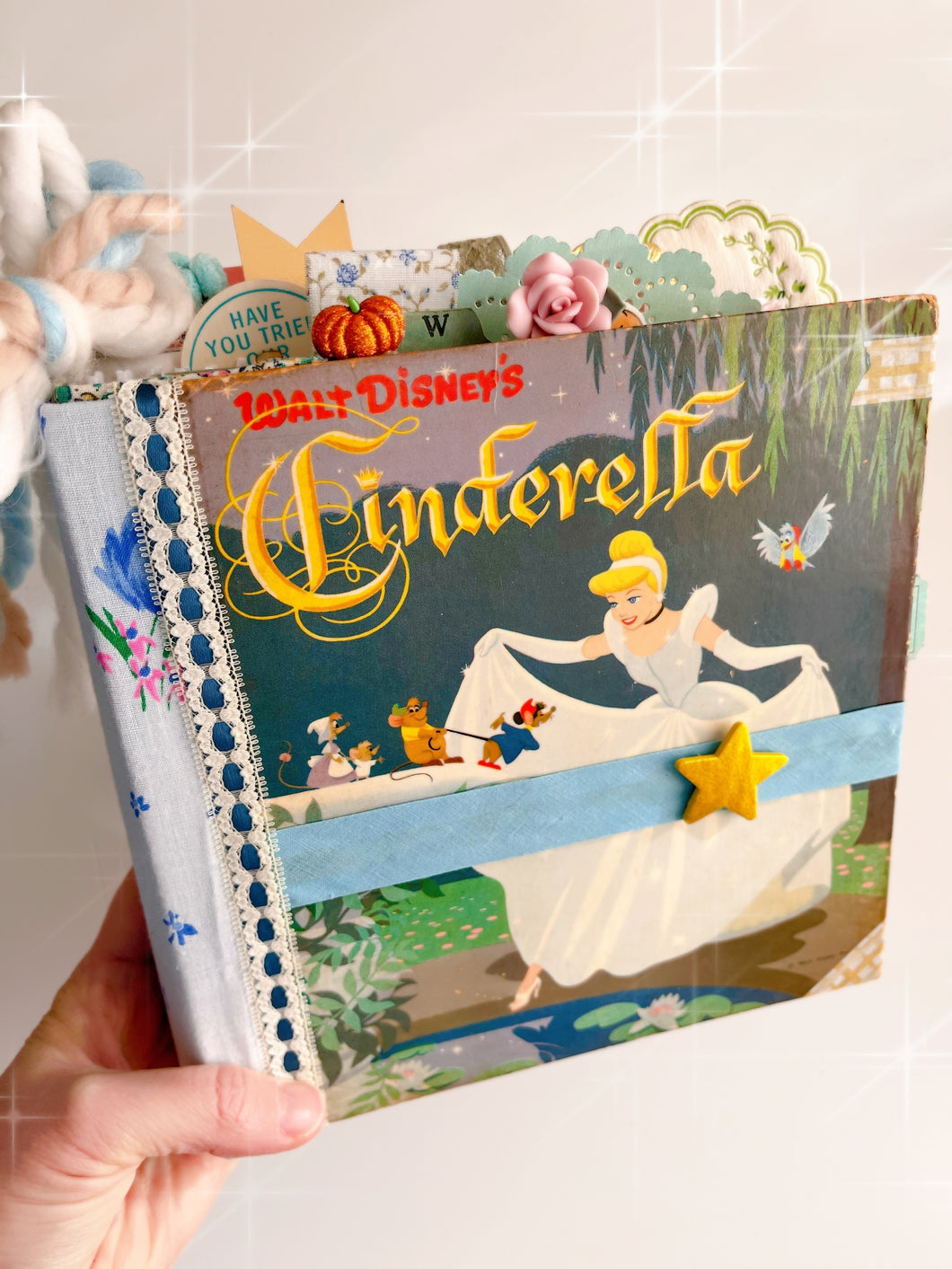 Vintage Disney Cinderella children’s book handmade journal