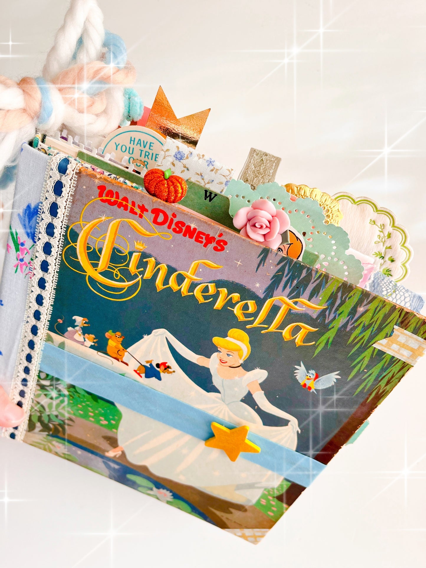 Vintage Disney Cinderella children’s book handmade journal
