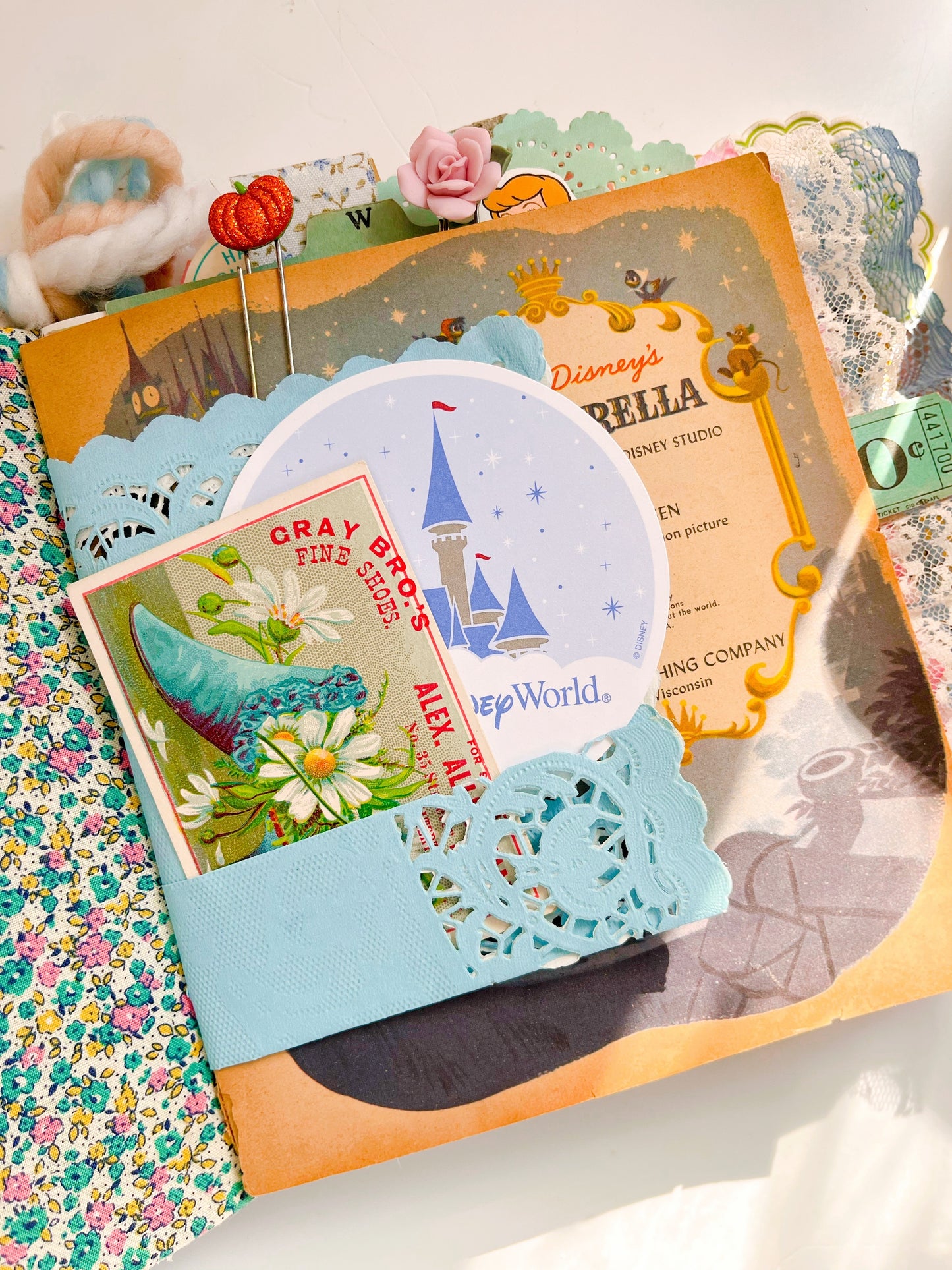 Vintage Disney Cinderella children’s book handmade journal