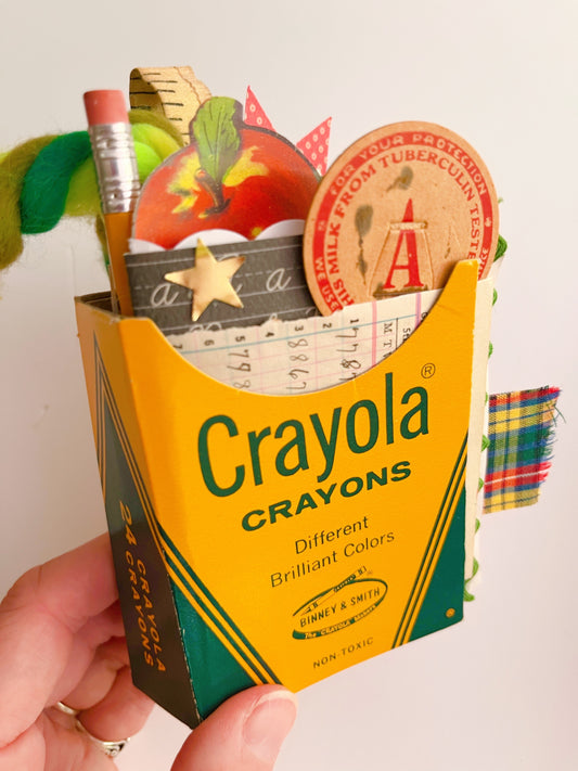Vintage Crayola crayon handmade journal PREORDER