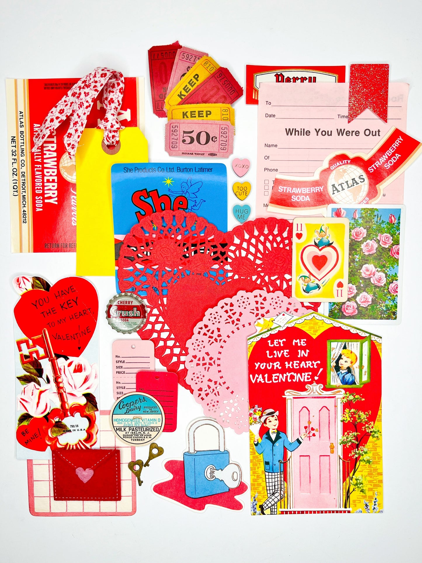 “I’m a Little Door Key” vintage Valentine ephemera collection