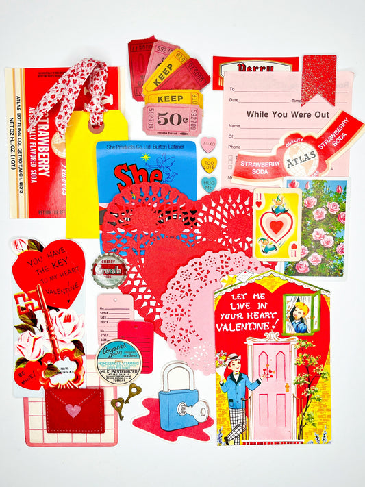 “I’m a Little Door Key” vintage Valentine ephemera collection