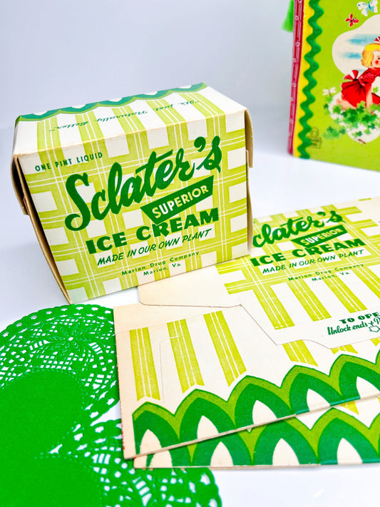 Set of 2 vintage Sclater’s Ice Cream boxes