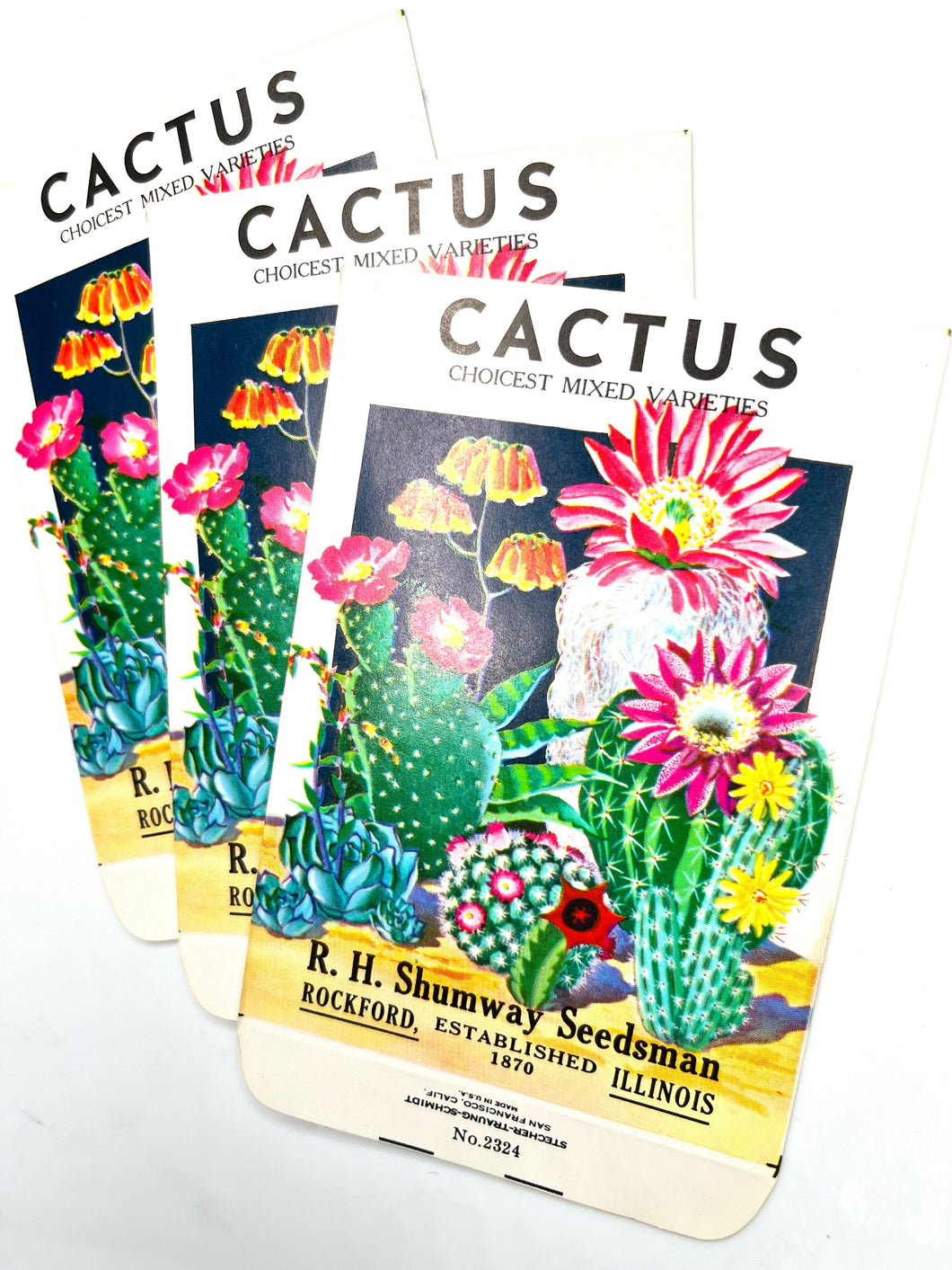 (3) Vintage Cactus seed packets