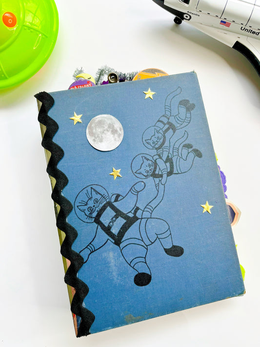 Space Cat vintage children’s book handmade journal