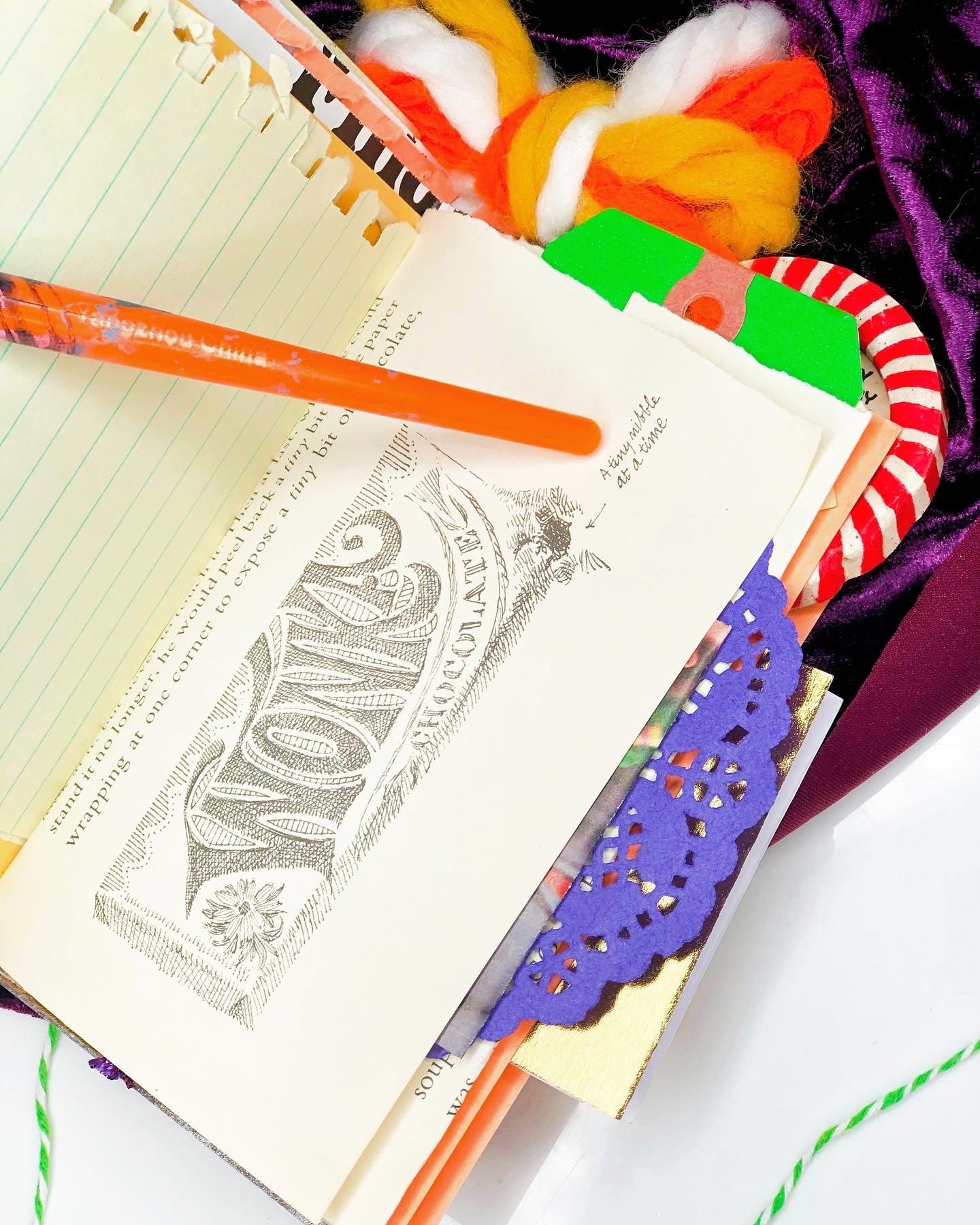 Vintage handmade Willy Wonka movie cover journal