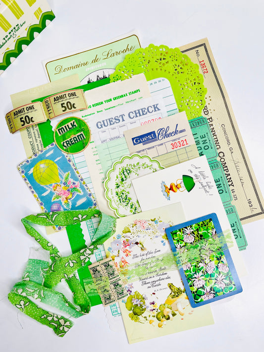 “Springy Greens” ephemera collection
