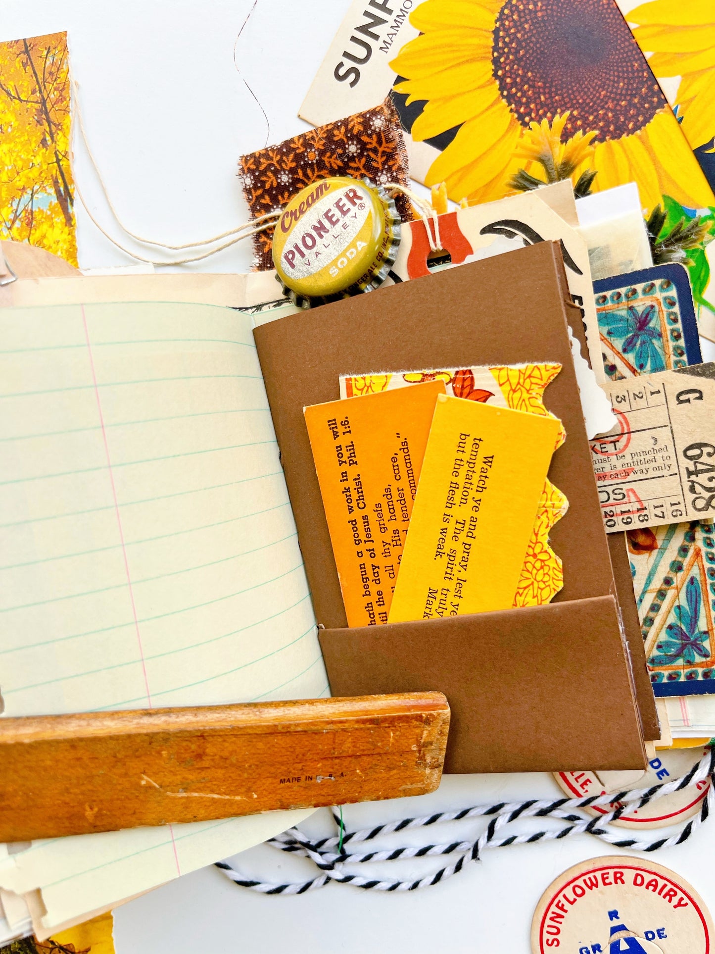 Vintage Sunflower seed packet journal
