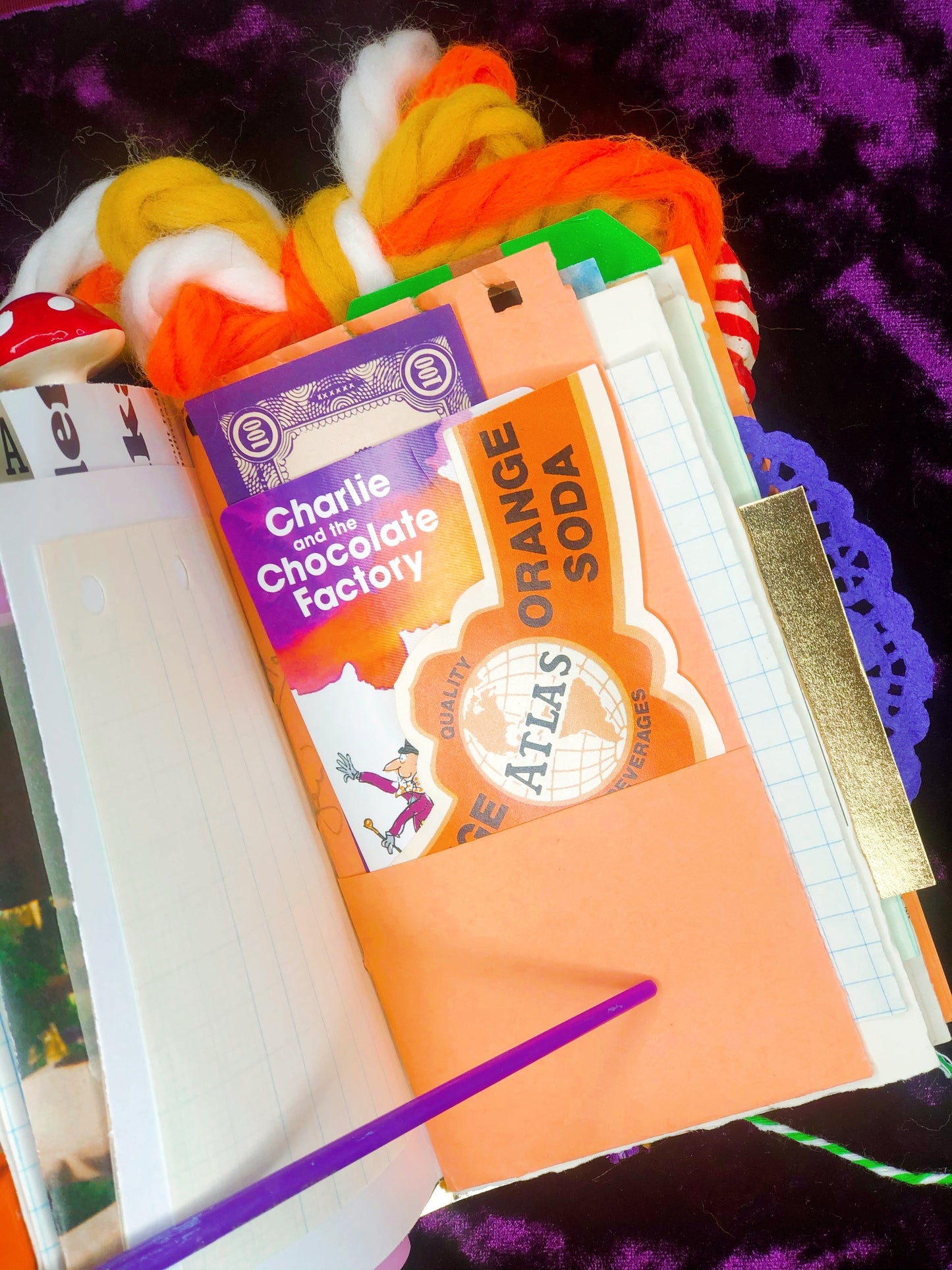 Vintage handmade Willy Wonka movie cover journal