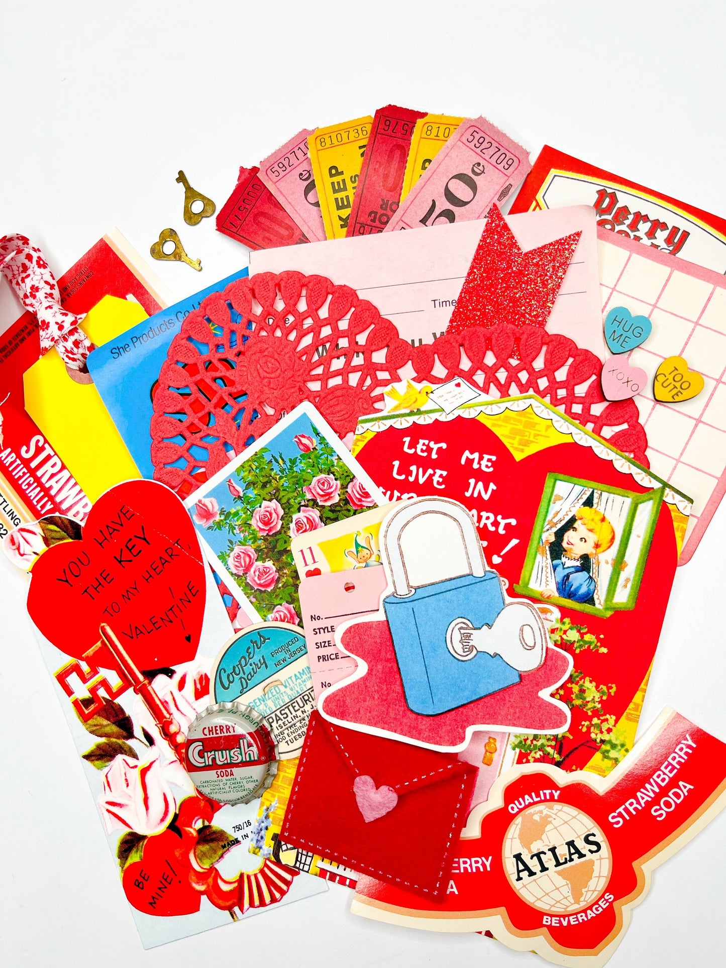 “I’m a Little Door Key” vintage Valentine ephemera collection