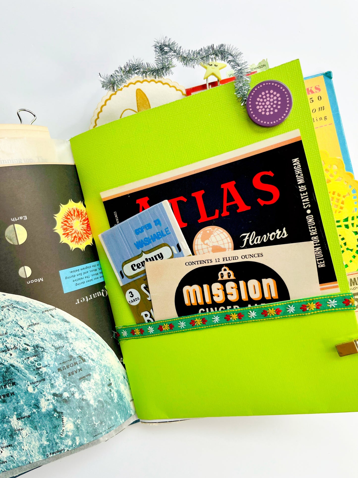 A Trip to the Moon vintage children’s book handmade journal