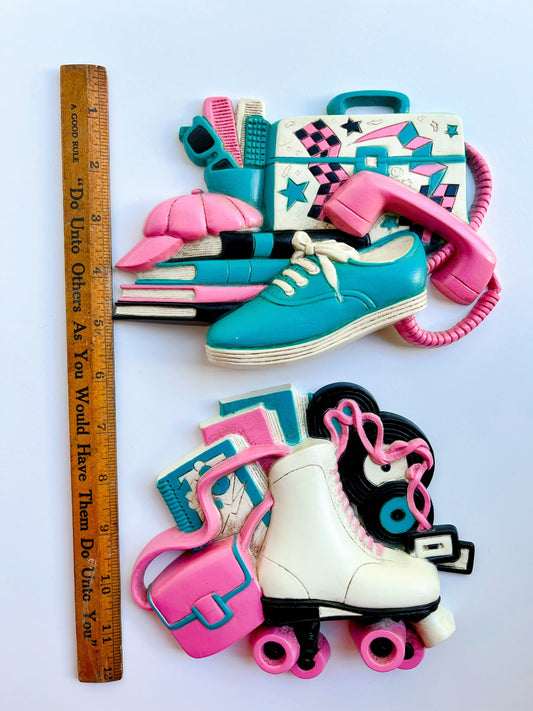 Vintage 1980’s style wall hanging pair