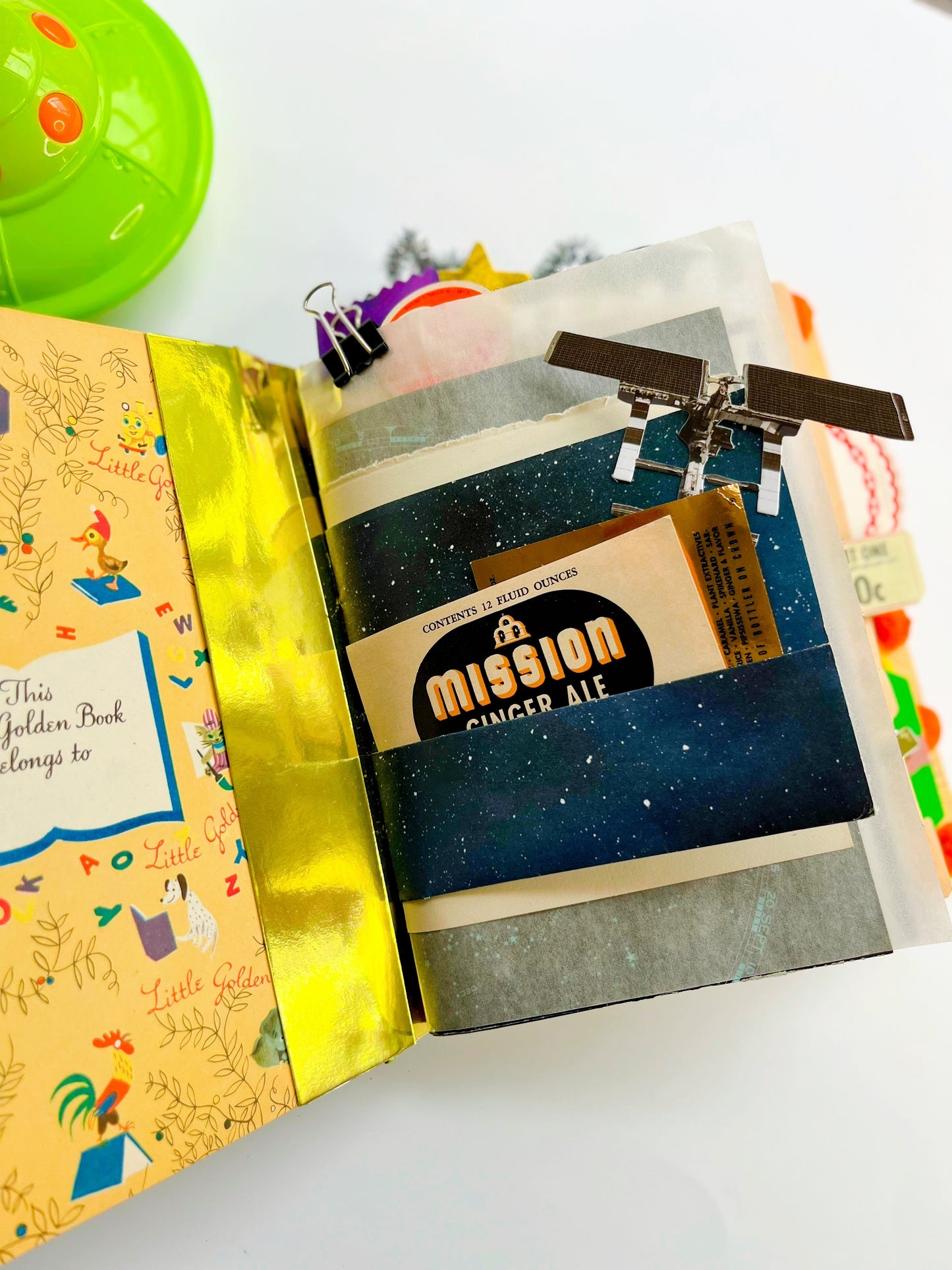 The Sky vintage Little Golden Book handmade journal