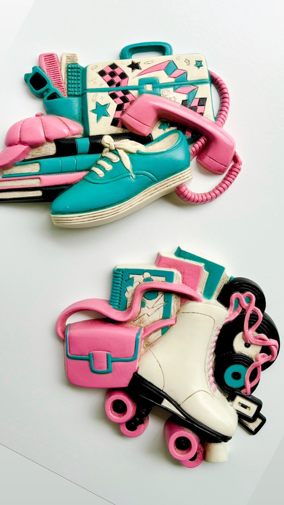 Vintage 1980’s style wall hanging pair