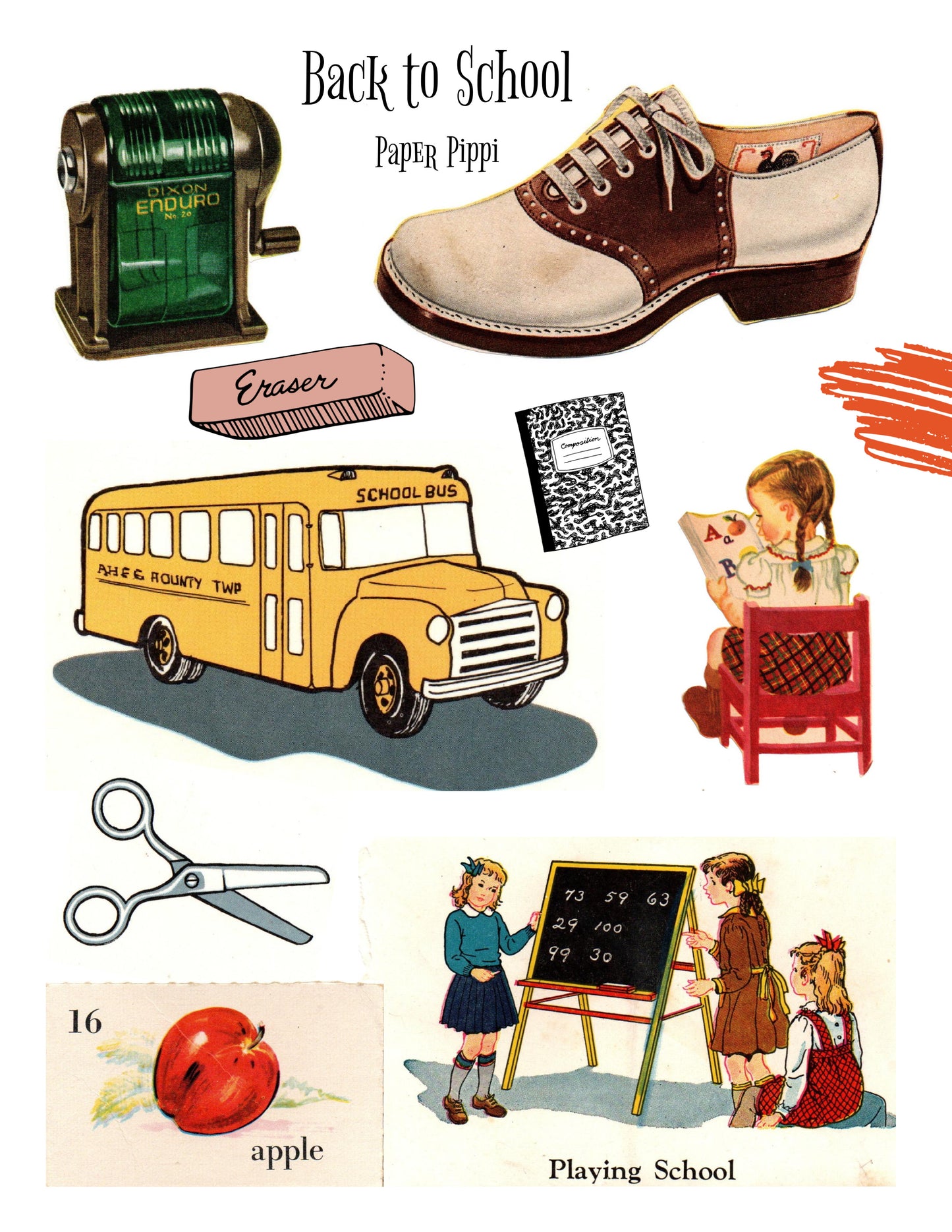 Vintage Back to School digitals (2 pages)
