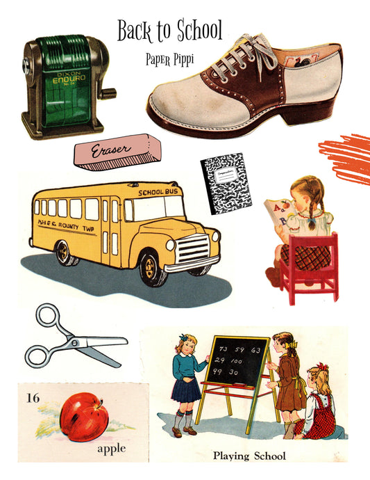 Vintage Back to School digitals (2 pages)