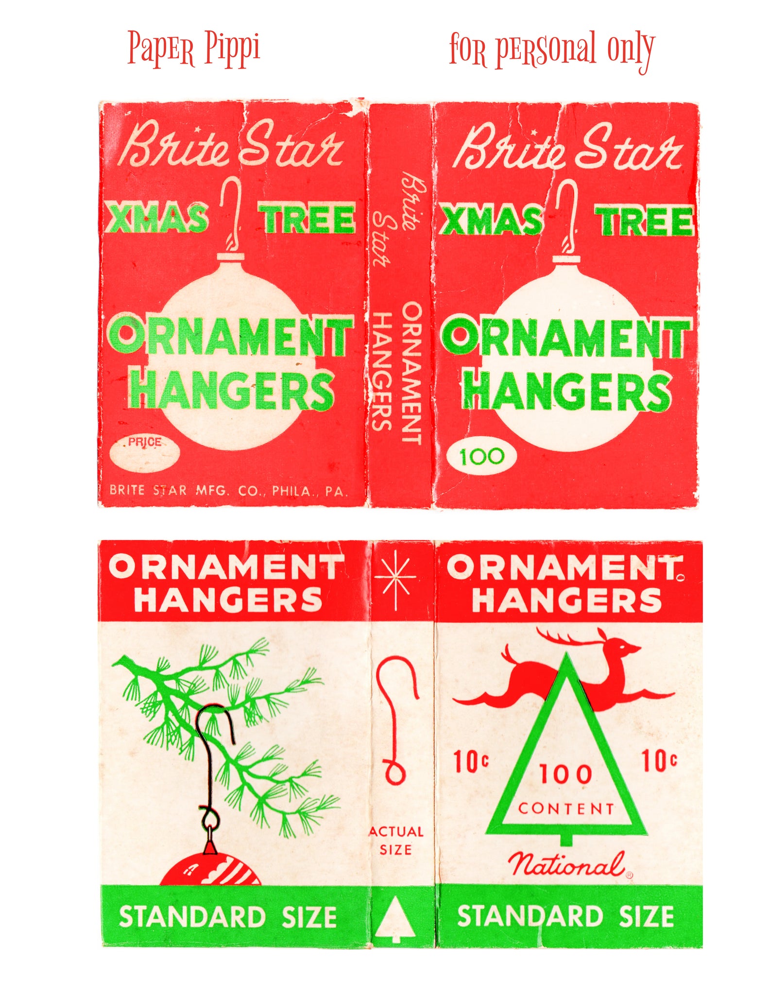 FREE! Vintage Ornament Hanger Box Printables – PaperPippi