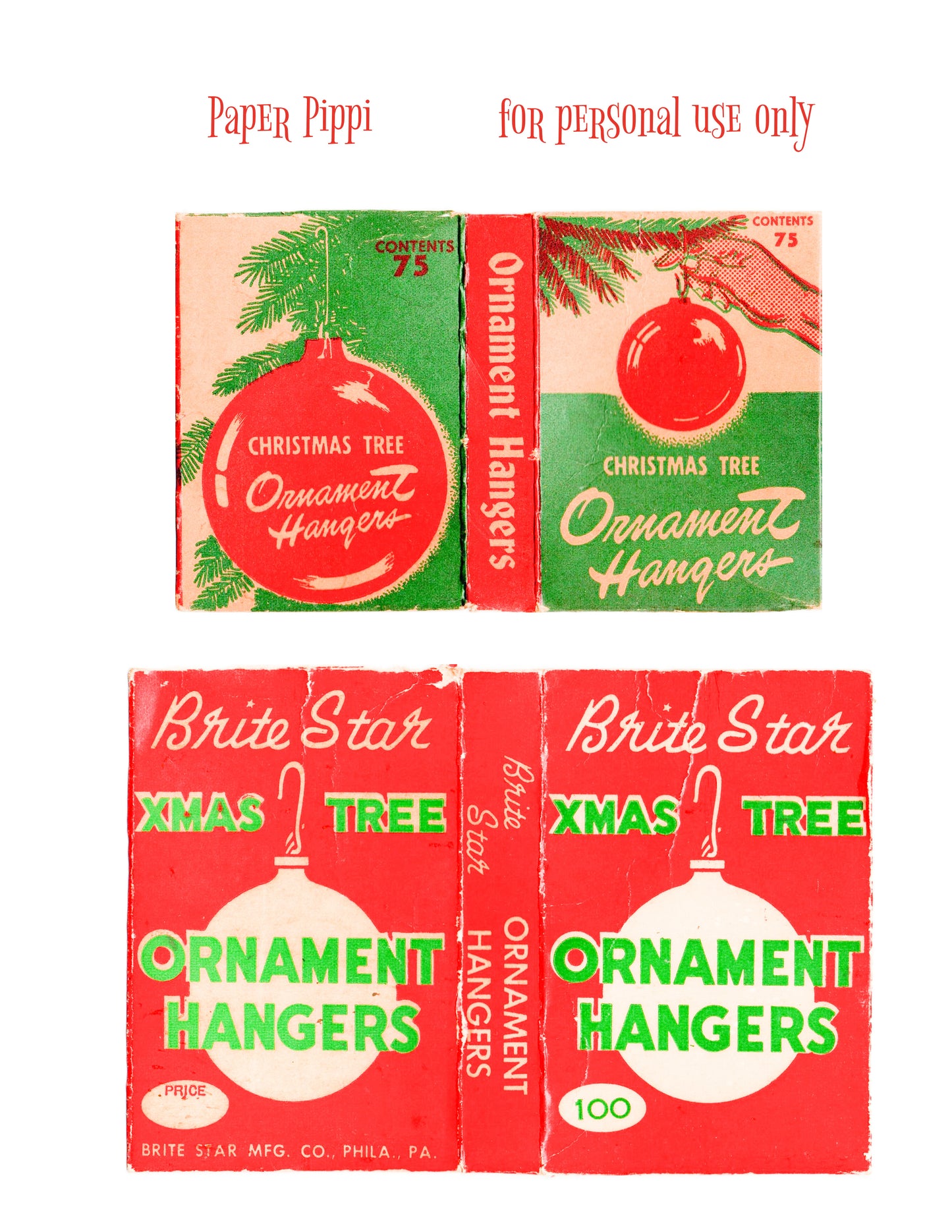 FREE! Vintage Ornament Hanger Box Printables