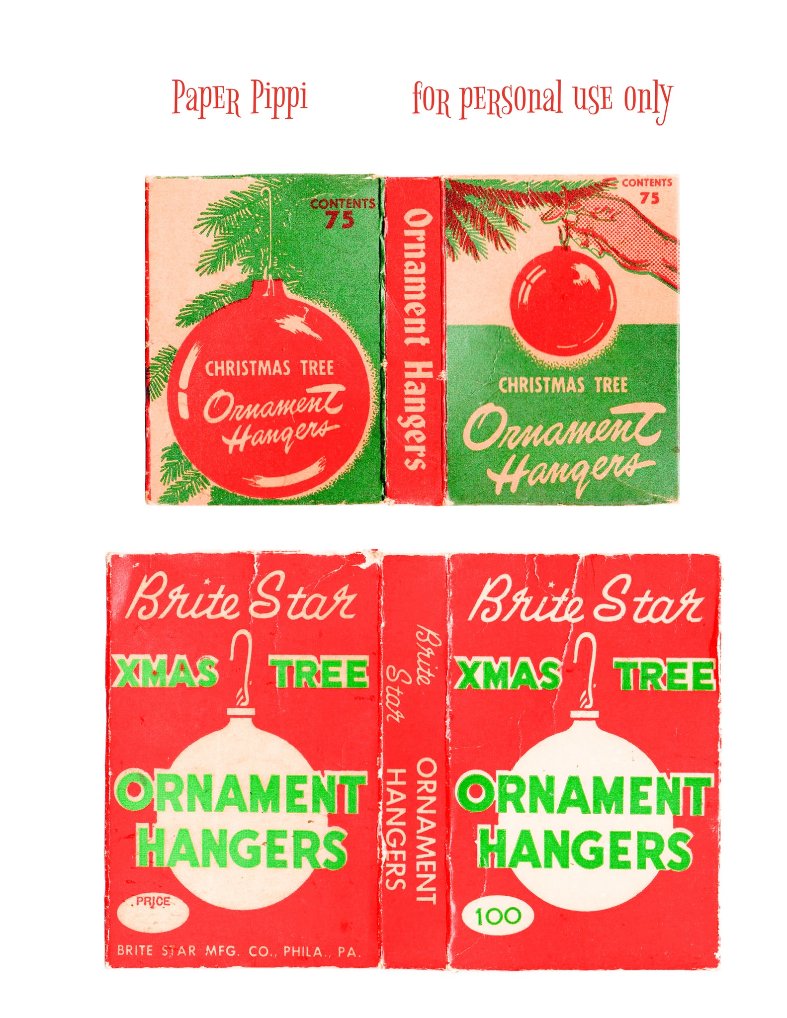 FREE! Vintage Ornament Hanger Box Printables – PaperPippi