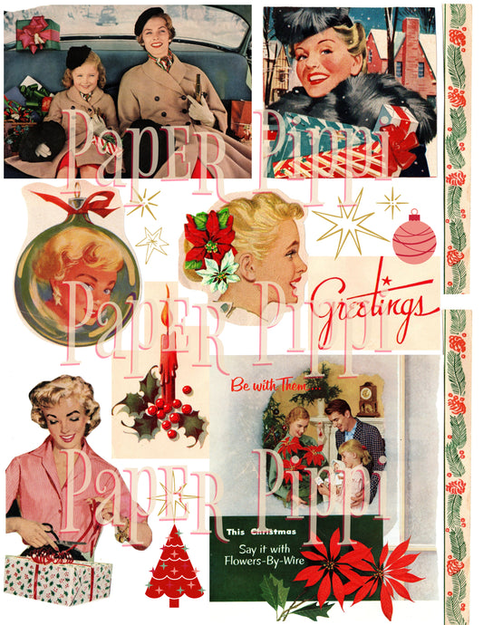 Vintage Christmas Ladies 2 digital download printable
