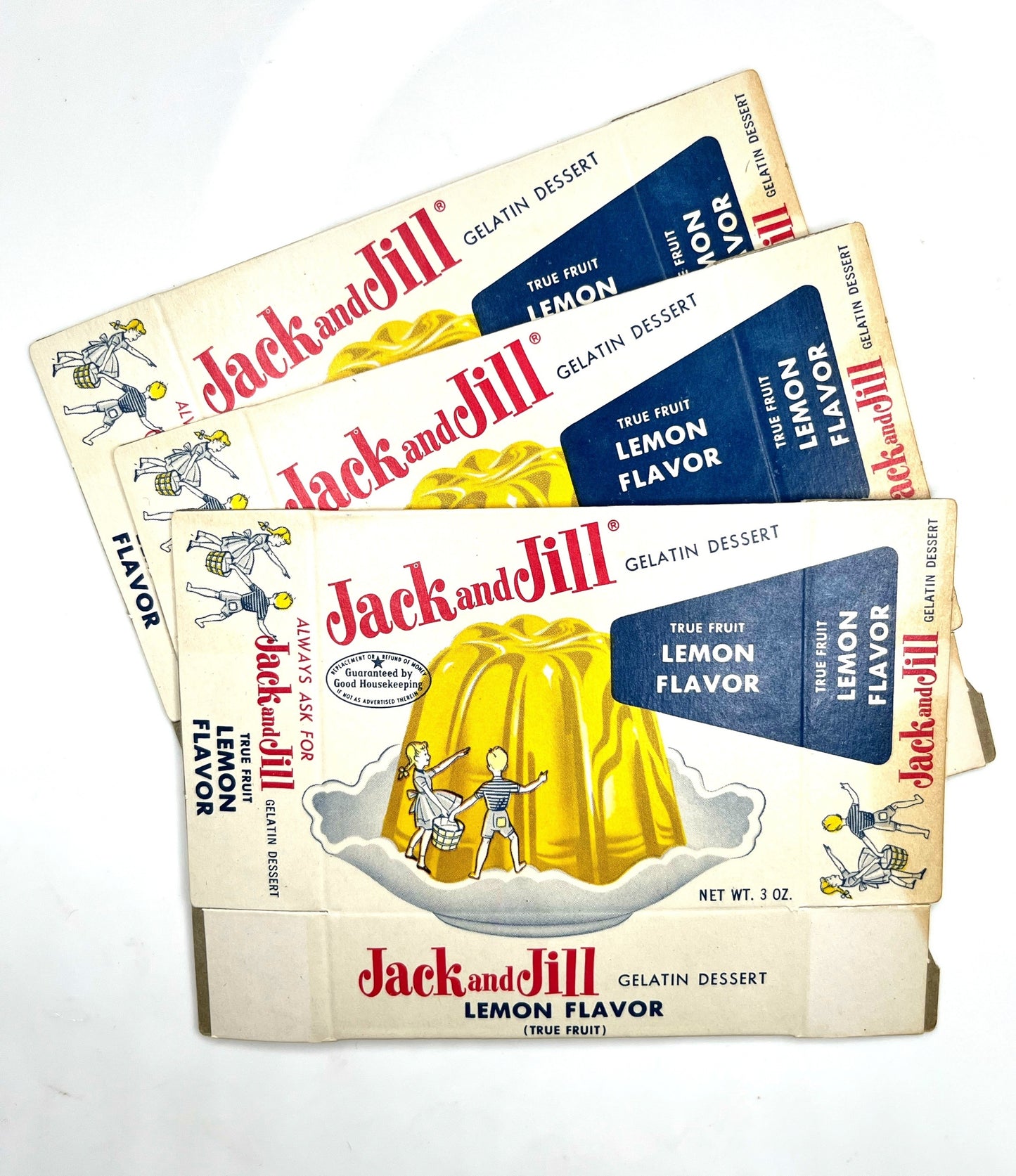 (3) Vintage Jack & Jill gelatine boxes