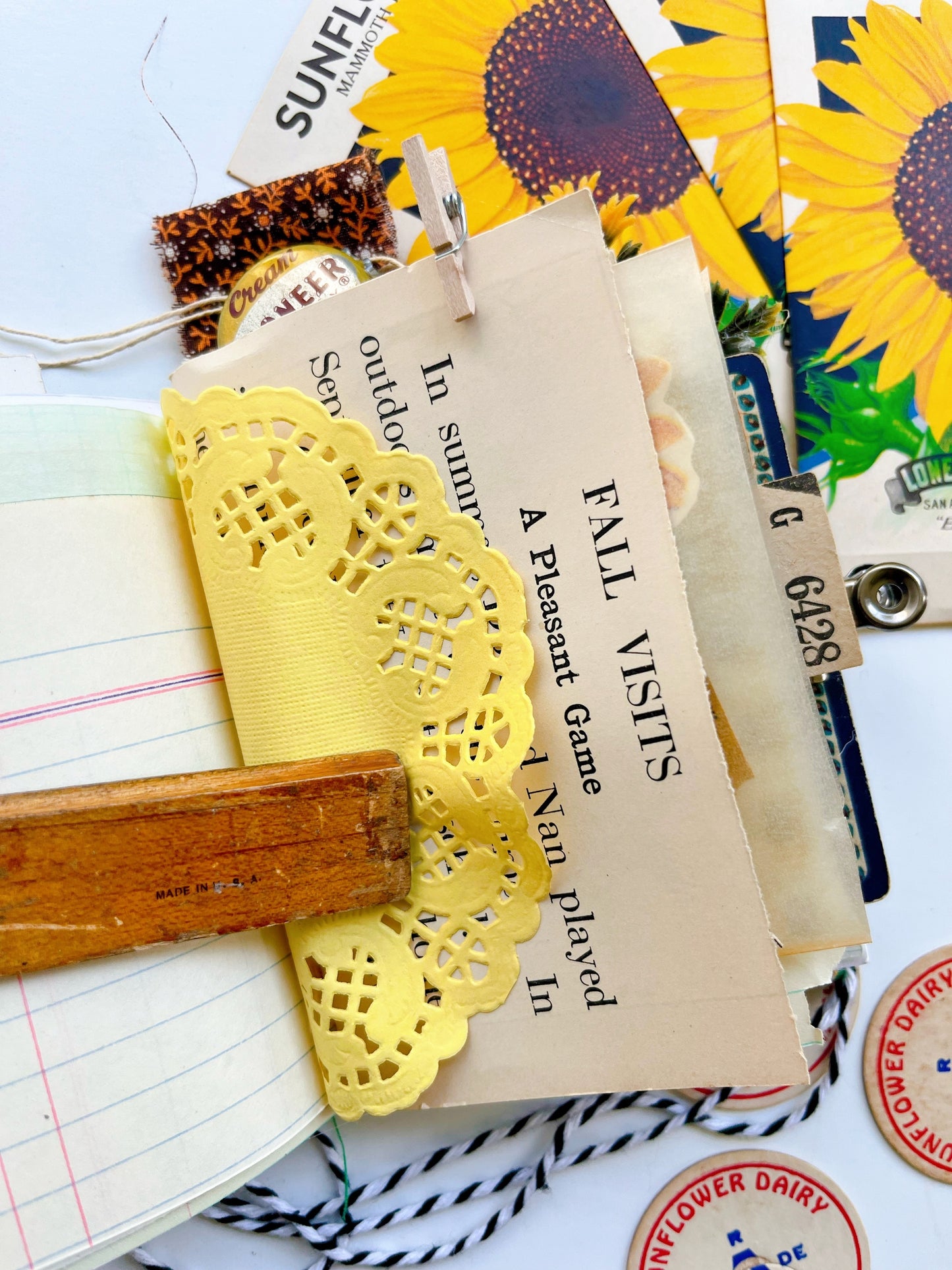 Vintage Sunflower seed packet journal