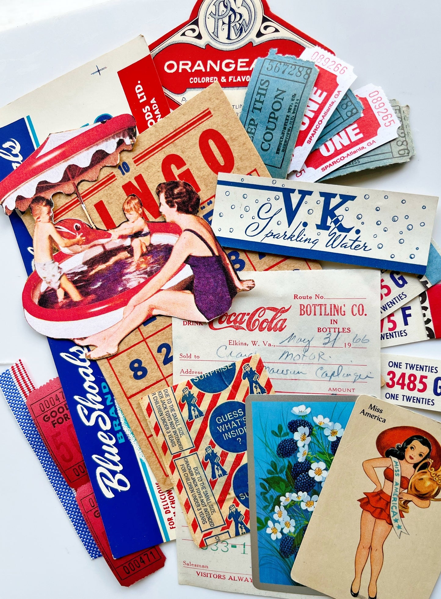 Red, White, & Blue Summer ephemera collection