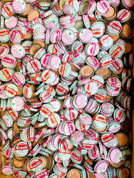 1960’s Orange Crush “Kleenstick” circle with bottle cap lids