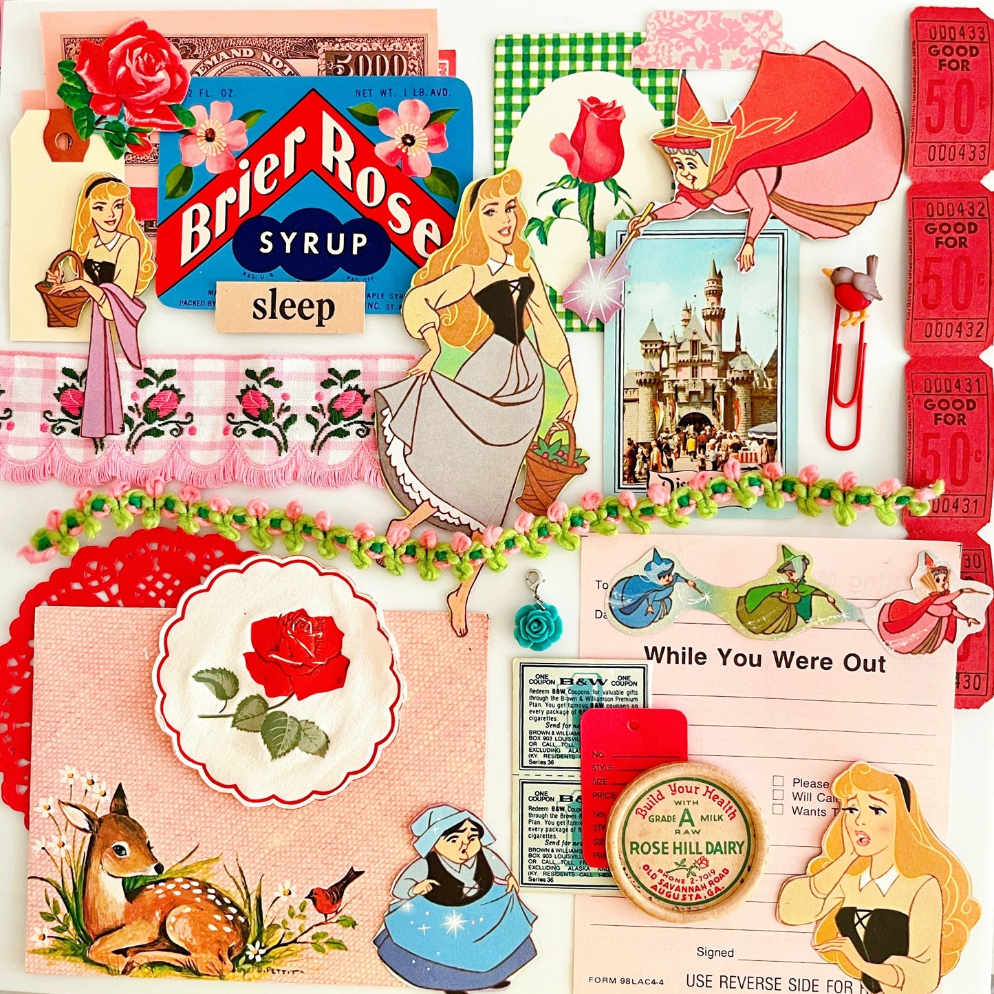 Briar Rose Disney Sleeping Beauty ephemera pocket
