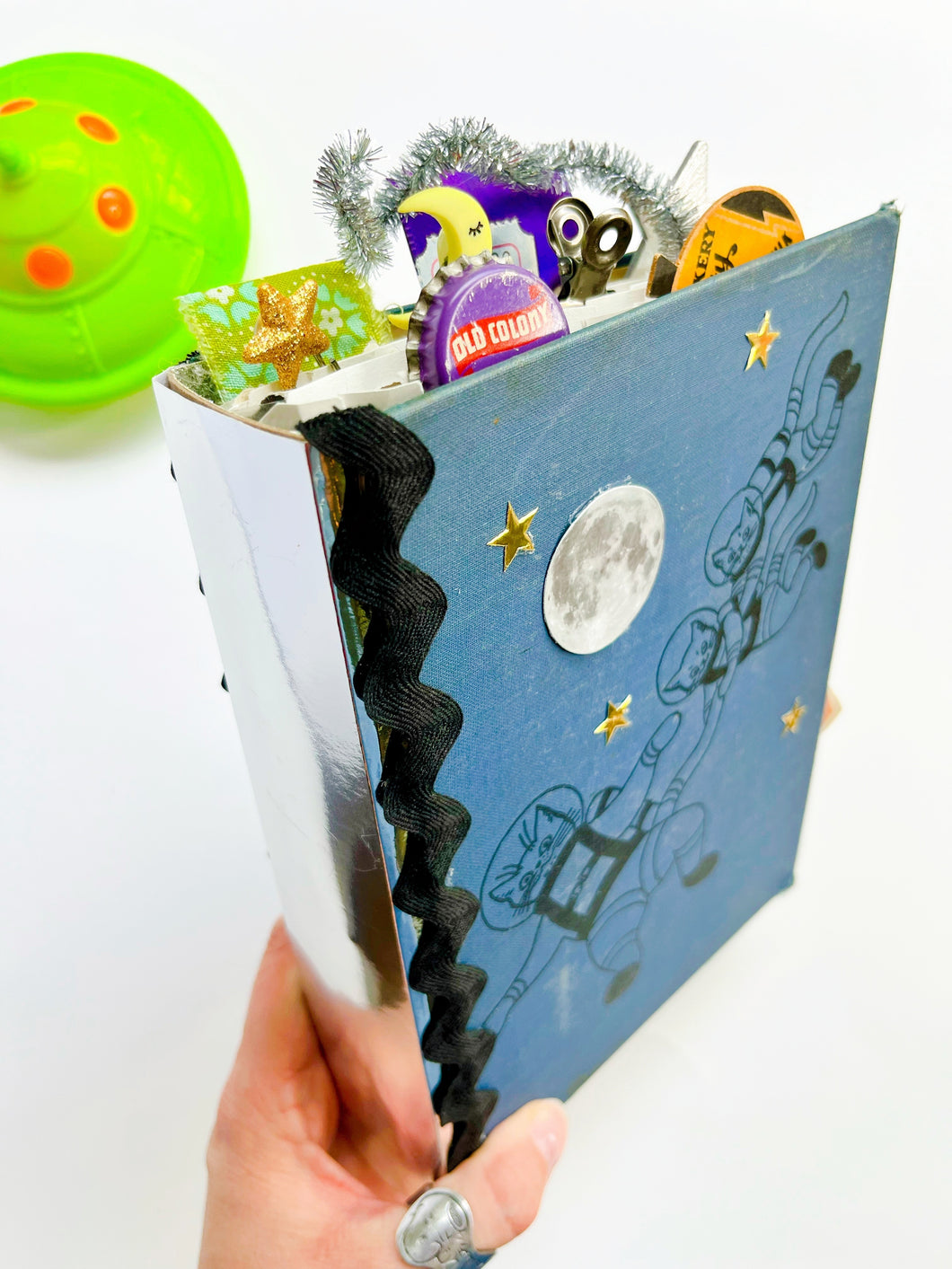 Space Cat vintage children’s book handmade journal