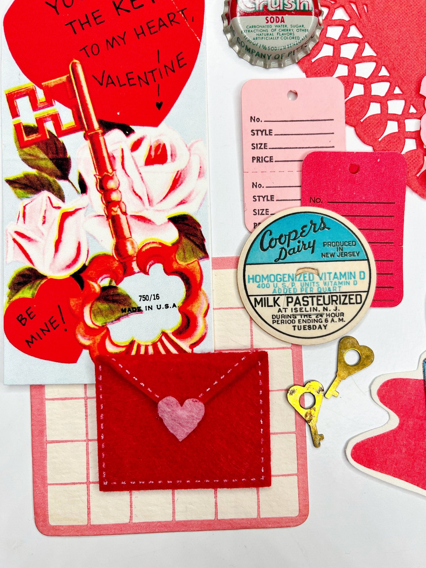 “I’m a Little Door Key” vintage Valentine ephemera collection