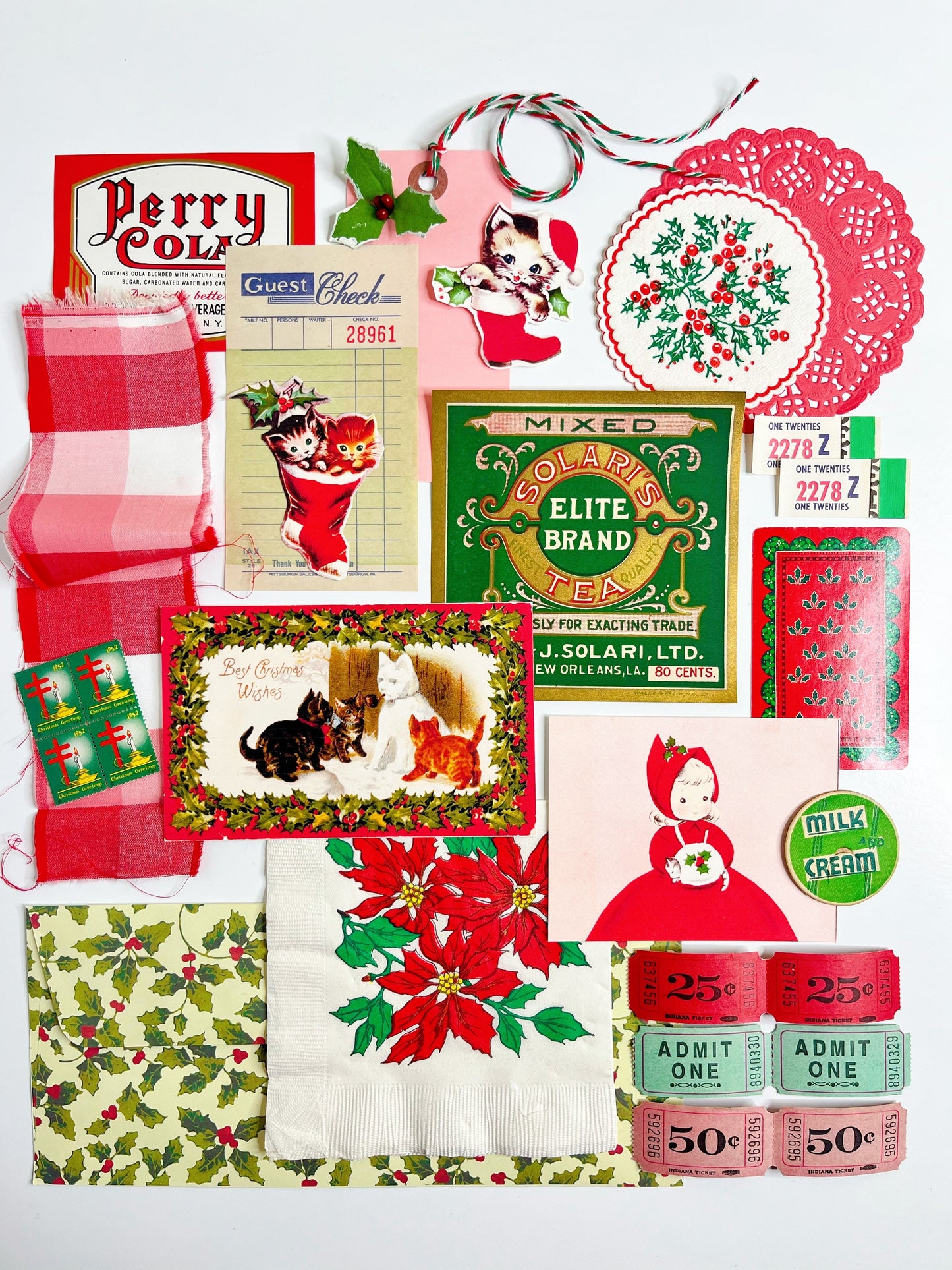 “Cozy Christmas Kittens” ephemera collection