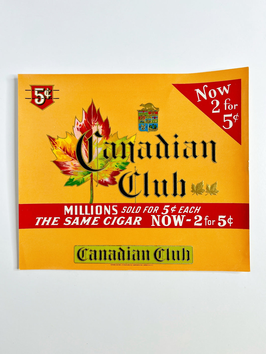 Vintage Canadian Club cigar box labels