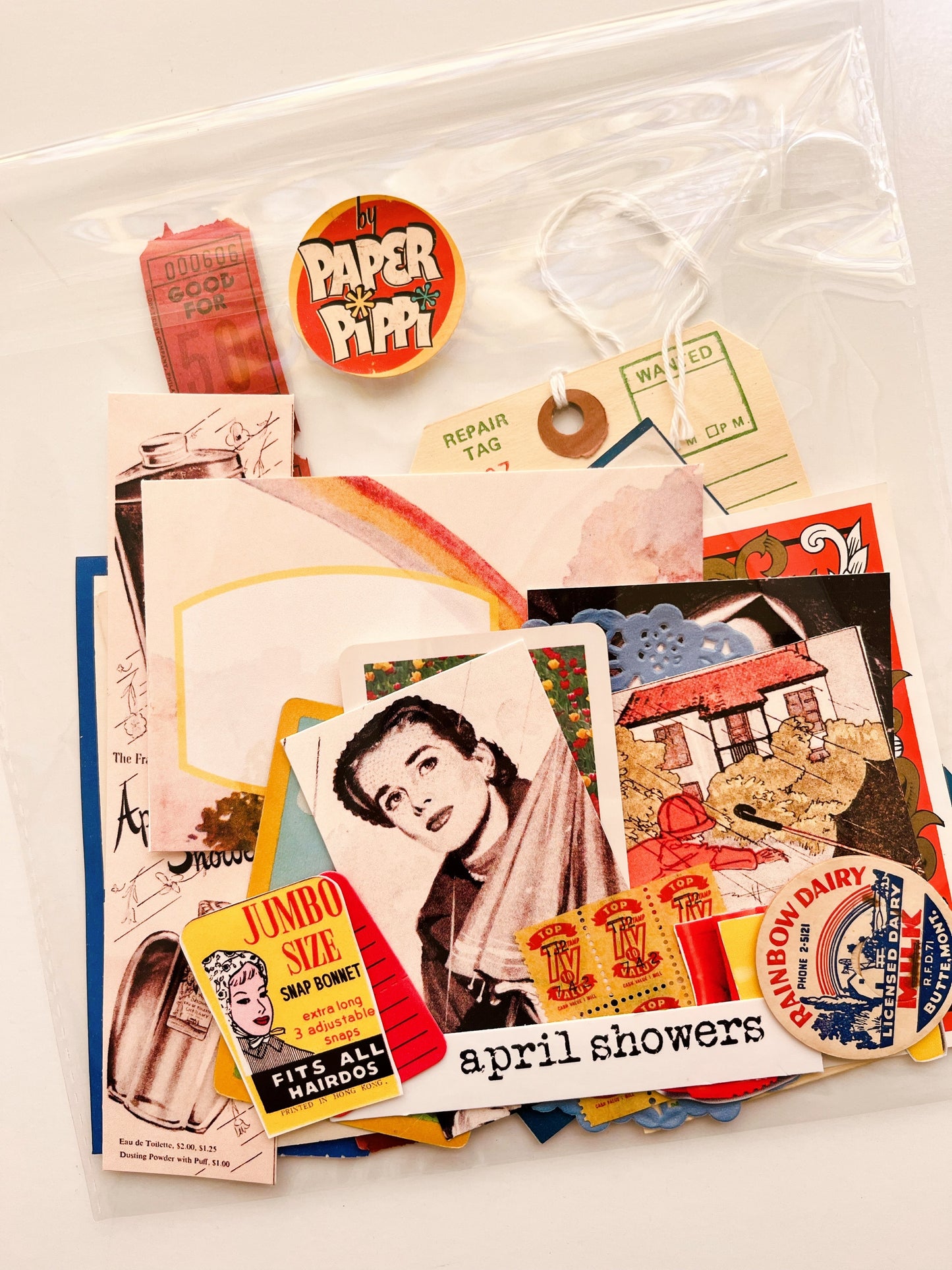“April Showers” vintage ephemera collection