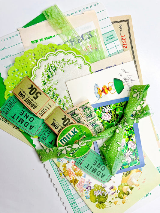 “Springy Greens” ephemera collection