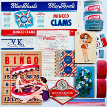 Load image into Gallery viewer, Red, White, &amp; Blue Summer ephemera collection
