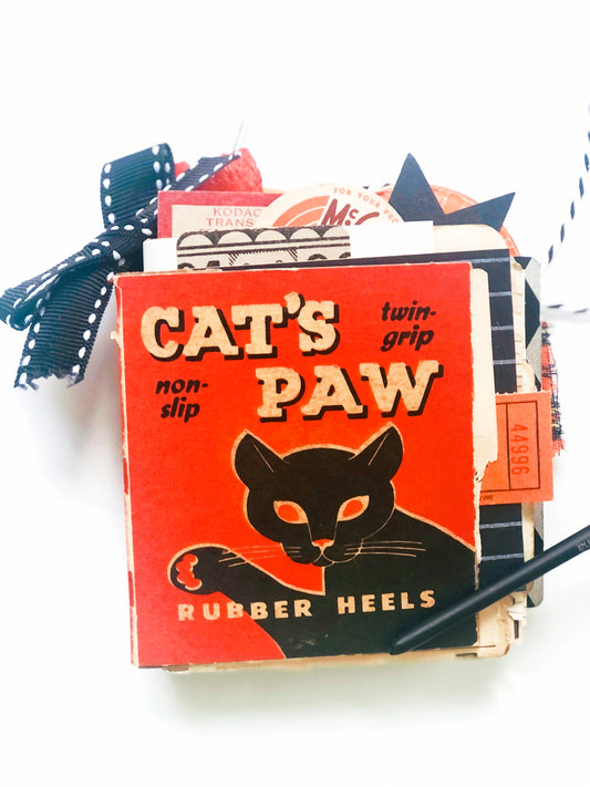 Vintage Cat’s Paw box handmade journal PREORDER