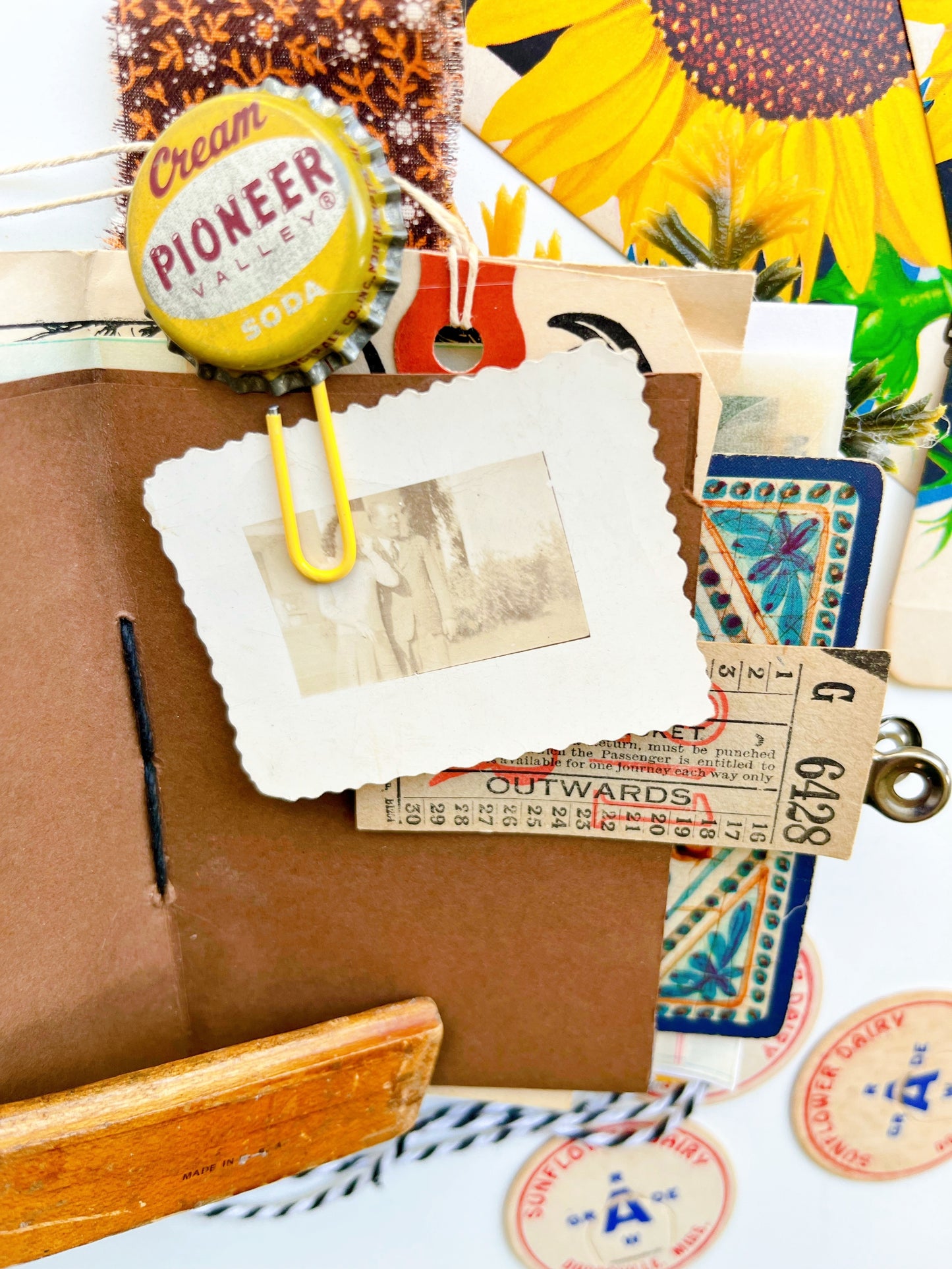Vintage Sunflower seed packet journal