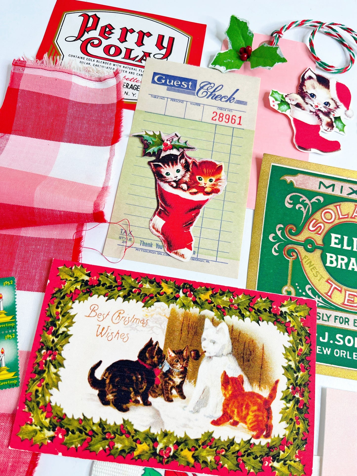 “Cozy Christmas Kittens” ephemera collection