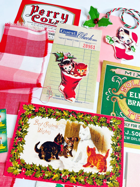 “Cozy Christmas Kittens” ephemera collection