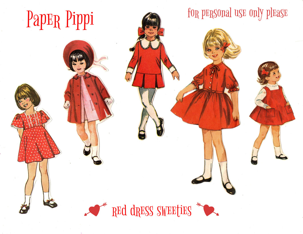 Red Dress Sweeties digital ephemera download