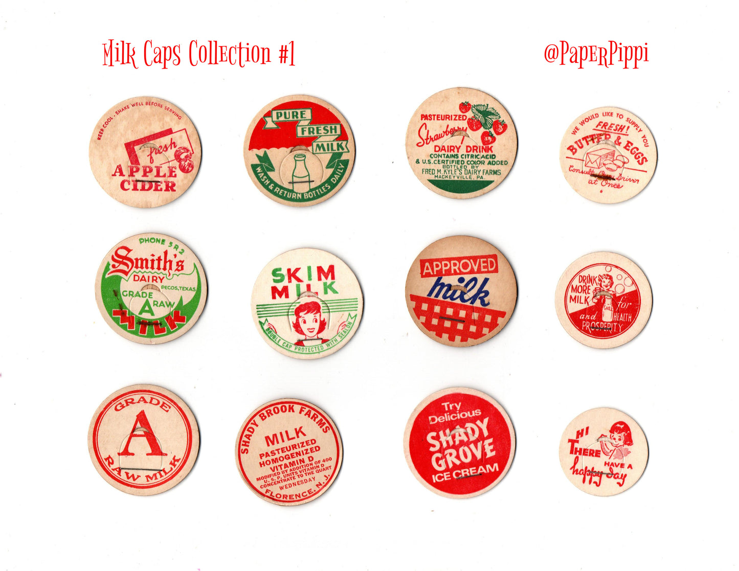 Vintage Milk Caps Collection #1